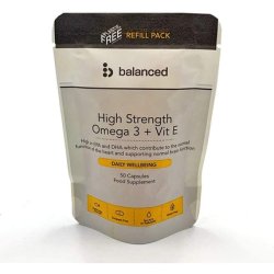 High Strength Omega 3 with Vitamin E 50 Gel Capsules - Refill Pouch