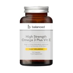 High Strength Omega 3 with Vitamin E 50 Gel Capsules - Reusable Bottle