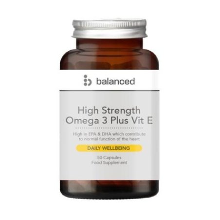 High Strength Omega 3 with Vitamin E 50 Gel Capsules - Reusable Bottle