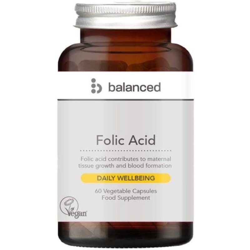 Folic Acid 60 Veggie Caps - Reusable Bottle