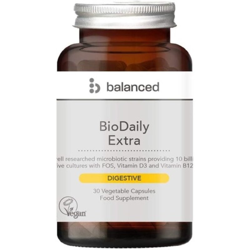 BioDaily Extra Veggie Caps 30 Count - Reusable Bottle