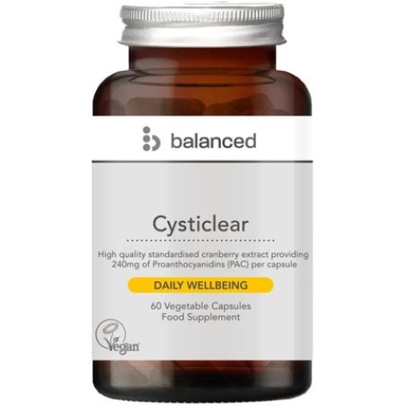 Balanced Cysticlear Cranberry 240mg PAC 60 Veggie Caps - Reusable Bottle