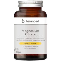 Magnesium Citrate 60 Veggie Caps - Reusable Bottle