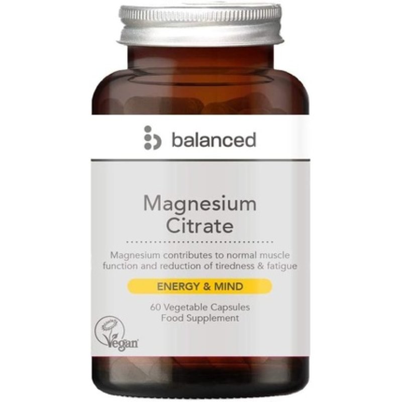 Magnesium Citrate 60 Veggie Caps - Reusable Bottle