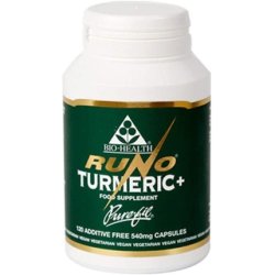 Bio Health Runo Turmeric and Black Pepper Capsules 120 Count