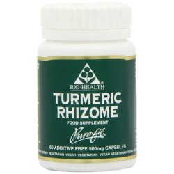 Bio-Health 500mg Turmeric Rhizome Powdered - Pack Of 60 Capsules