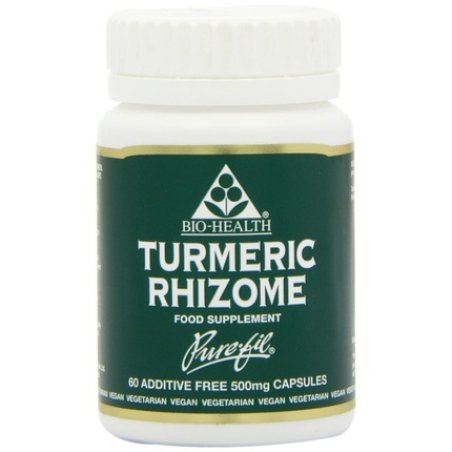 Bio-Health 500mg Turmeric Rhizome Powdered - Pack Of 60 Capsules