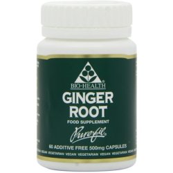 Bio-Health 500mg Ginger Root Powdered - Pack Of 60 Capsules