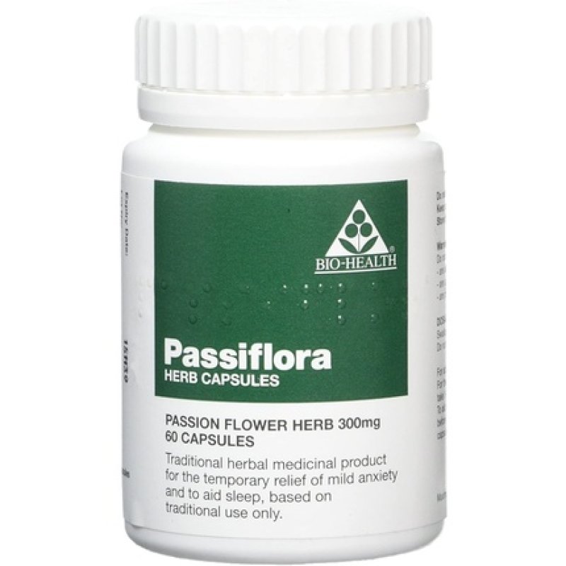 Bio Health Passiflora Herb 300mg 60 Capsules