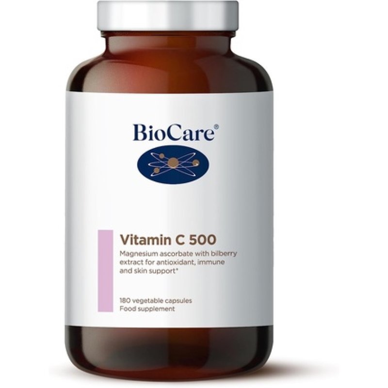 BioCare Vitamin C 500 with Magnesium and Bilberry Extract 180 Capsules 60 Days' Supply