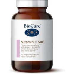 BioCare Vitamin C 500 with Magnesium Ascorbate and Bilberry Extract 60 Capsules