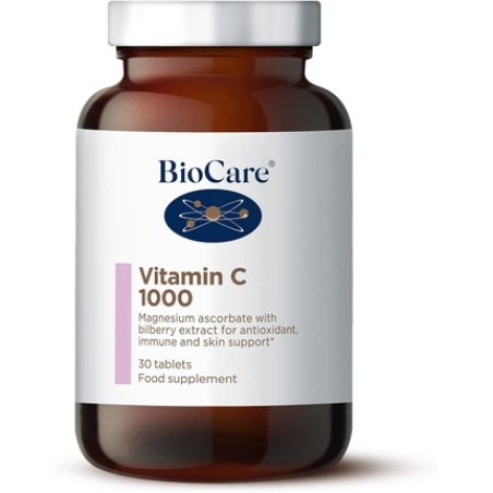 BioCare Vitamin C 1000 with Bilberry Extract Antioxidant Immune & Skin Support 30 Tablets