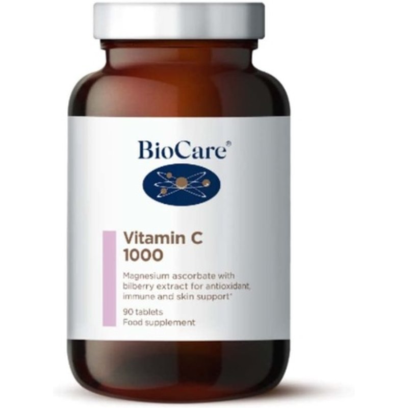 BioCare Vitamin C 1000 with Magnesium Ascorbate and Bilberry 90 Tablets 1000mg