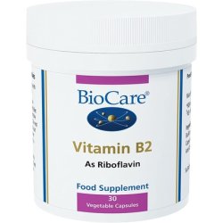BioCare Vitamin B2 Riboflavin Vegetable Capsules for Energy and Nervous Support 30 Capsules