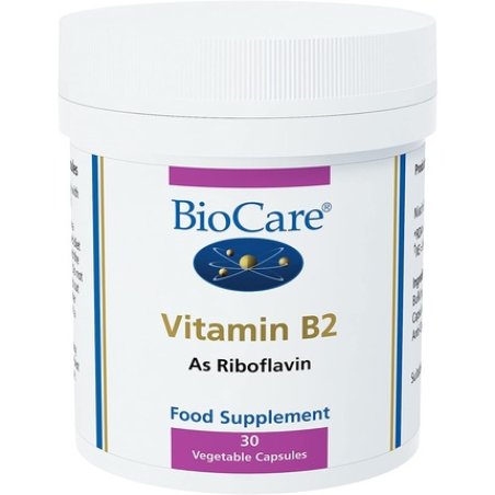 BioCare Vitamin B2 Riboflavin Vegetable Capsules for Energy and Nervous Support 30 Capsules