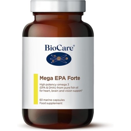 BioCare Mega EPA Forte Omega-3 Fish Oil Heart Brain Vision Support 60 Capsules