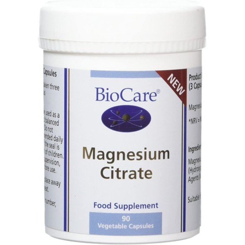 Magnesium Citrate 100mg Elemental Magnesium 90 Capsules