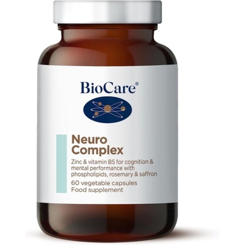 BioCare Neuro Complex Zinc Vitamins C B5 for Cognitive Support Mental Health Wellbeing with Rosemary Sage 60 Capsules