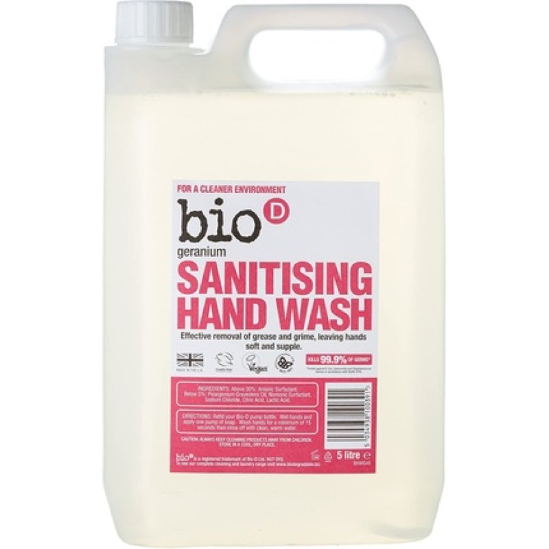 Bio-D Geranium Sanitising Hand Wash 5 Litre