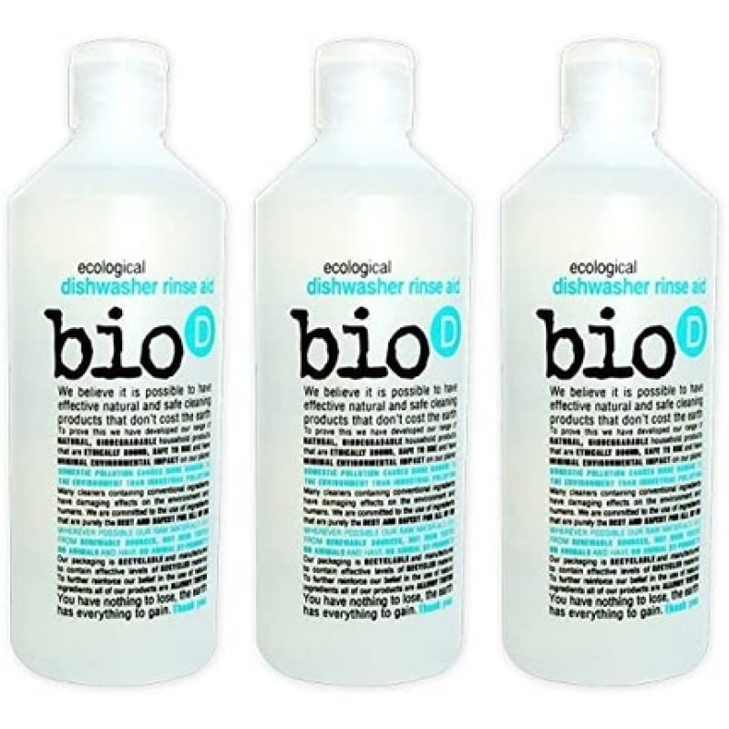 3 Pack - Bio-D - Dishwasher Rinse Aid | 750ml | 3 Pack Bundle