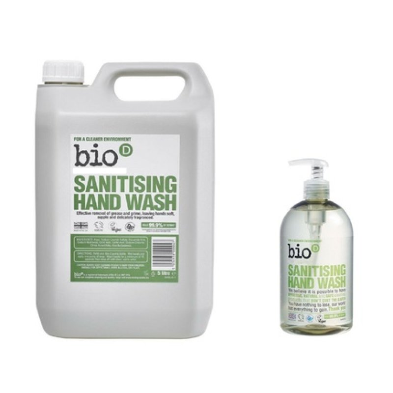 Eco-Friendly Bio-D Hand Wash Cleaner Soap Kills 99.9% - 5L or 500ml Pump