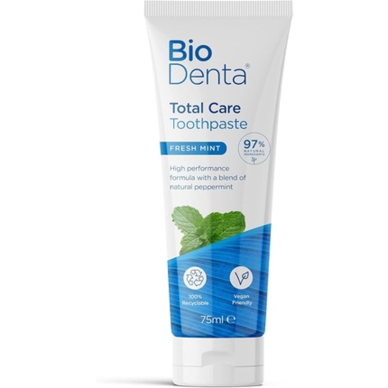 BioDenta Whitening Toothpaste Total Care 75ml - 98% Natural Vegan Vegetarian and Halal Friendly