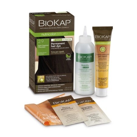 BioKap Dark Chocolate Chestnut 2.9 Rapid Hair Dye 135ml - Permanent Vegan and Natural Formula for Sensitive Skin -