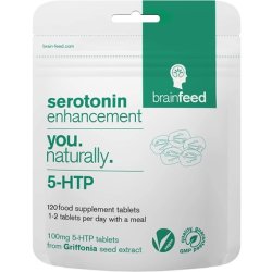 Brain Feed Serotonin Supplement 5HTP 100mg Mood Booster 120 Tablets