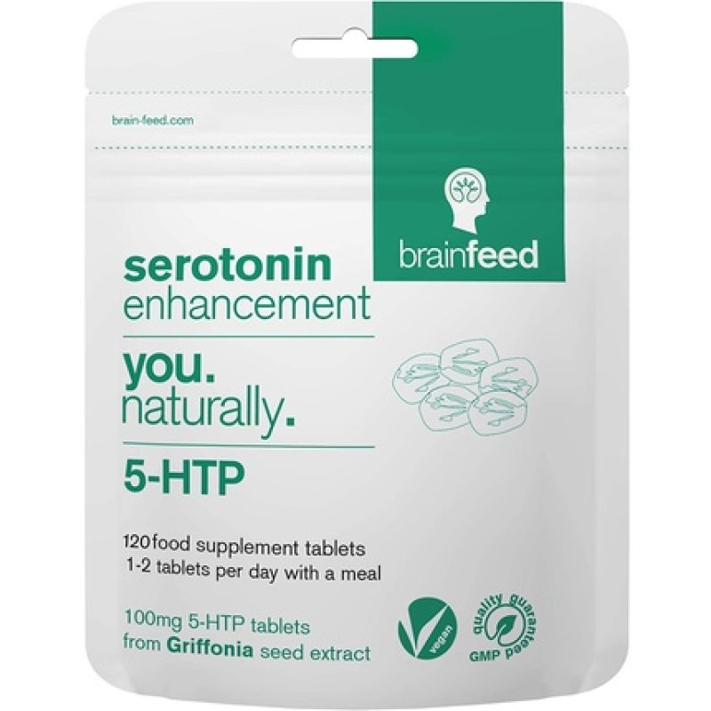 Brain Feed Serotonin Supplement 5HTP 100mg Mood Booster 120 Tablets