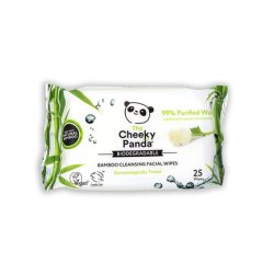 The Cheeky Panda Bamboo Makeup Remover Wipes with Rose Scent 25 Face Cleansing Wipes
