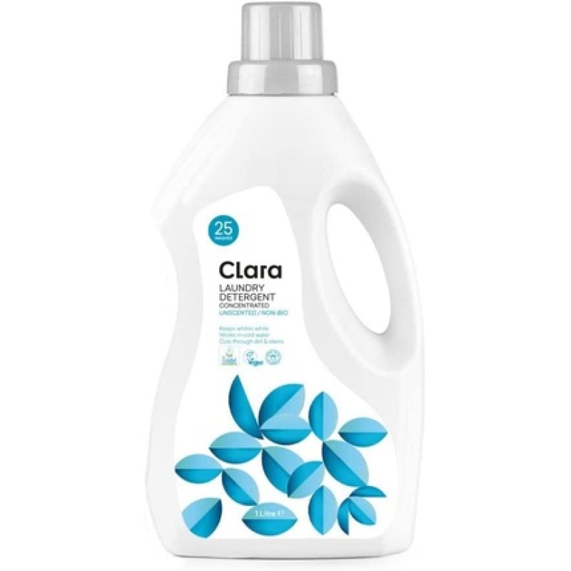 Clara Concentrated Laundry Detergent Unscented/Non-Bio 1l