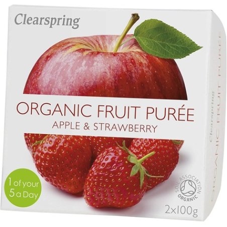 Clearspring Organic Apple & Strawberry Fruit Puree Pack Of Two 100g Case Of 12