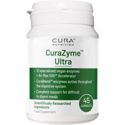 CURA NUTRITION CuraZyme Ultra 45 Capsules for Sensitive Stomachs Advanced Digestive Enzymes Supplement Blend Gut Health