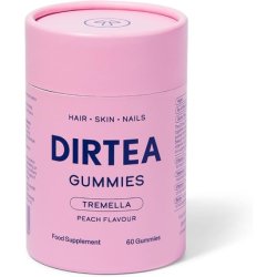 Dirtea Tremella Mushroom Gummies 60 Gummies 3000mg Serving Vegan Natural Sugar Free Vitamin C Biotin Hair Nail Skin