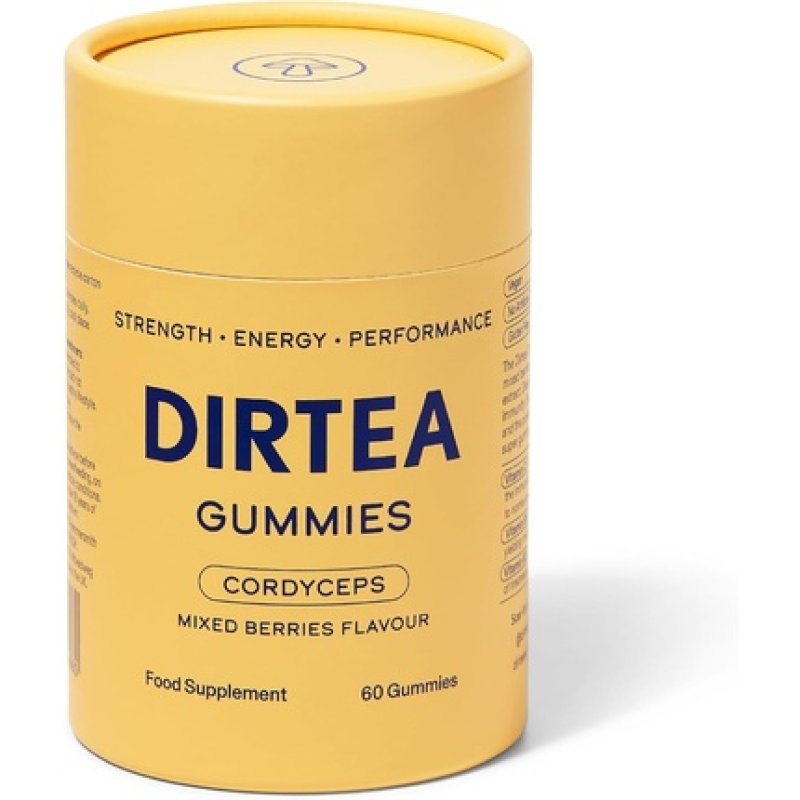 Dirtea Cordyceps Mushroom Gummies 60 Gummies 3000mg Vegan Natural Sugar Free Energy Performance Supplement Mixed
