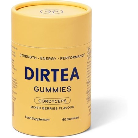 Dirtea Cordyceps Mushroom Gummies 60 Gummies 3000mg Vegan Natural Sugar Free Energy Performance Supplement Mixed