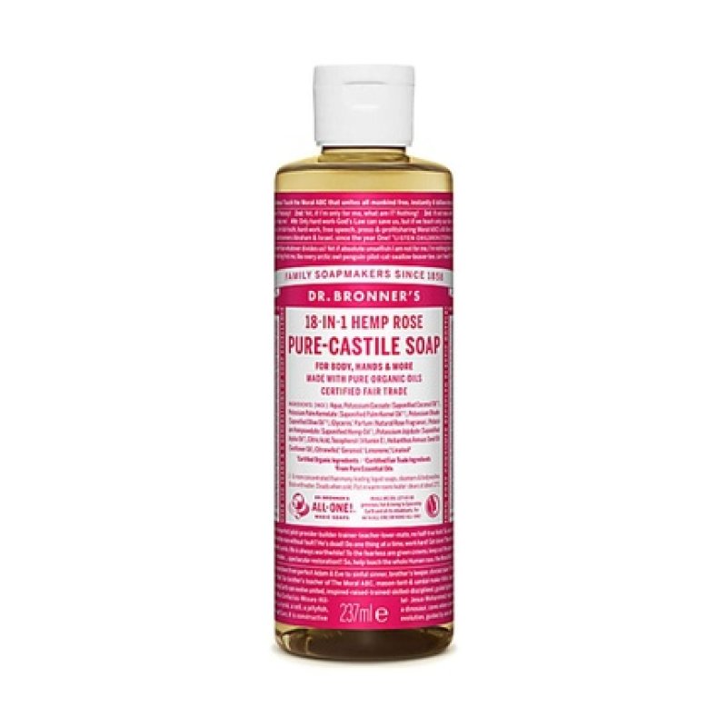 Dr. Bronner's Organic 18-in-1 Hemp Rose Pure Castile Liquid Soap 237ml