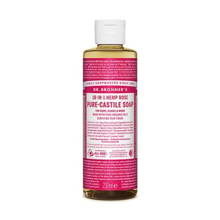 Dr. Bronner's Organic 18-in-1 Hemp Rose Pure Castile Liquid Soap 237ml