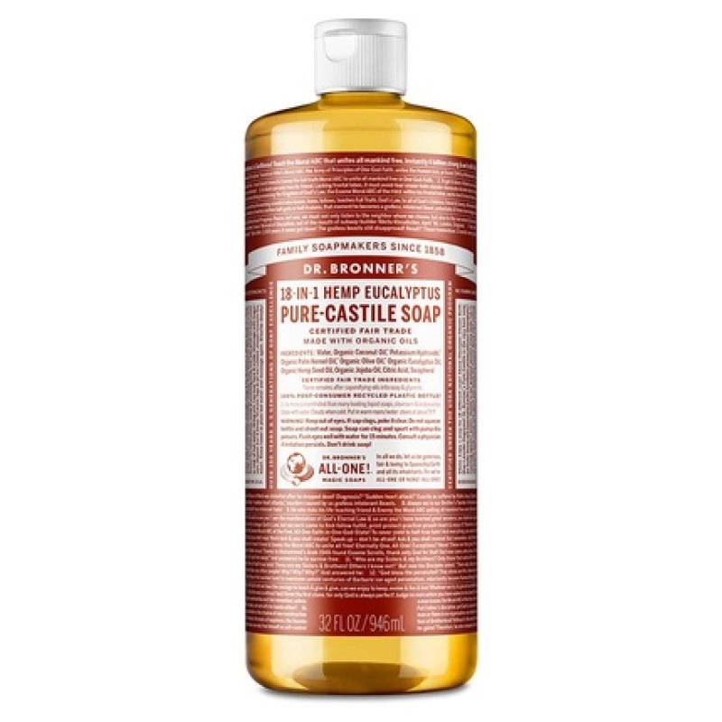 Dr. Bronner Magic Soaps Pure Castile Soap 18-in-1 Hemp Eucalyptus 32oz