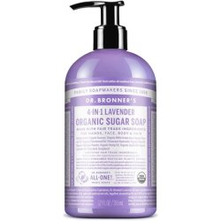 Dr. Bronner's Organic Lavender Liquid Soap with Pump Dispenser 200g