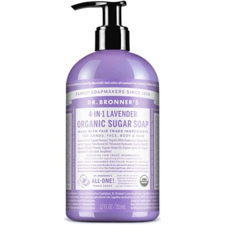 Dr. Bronner's Organic Lavender Liquid Soap with Pump Dispenser 200g