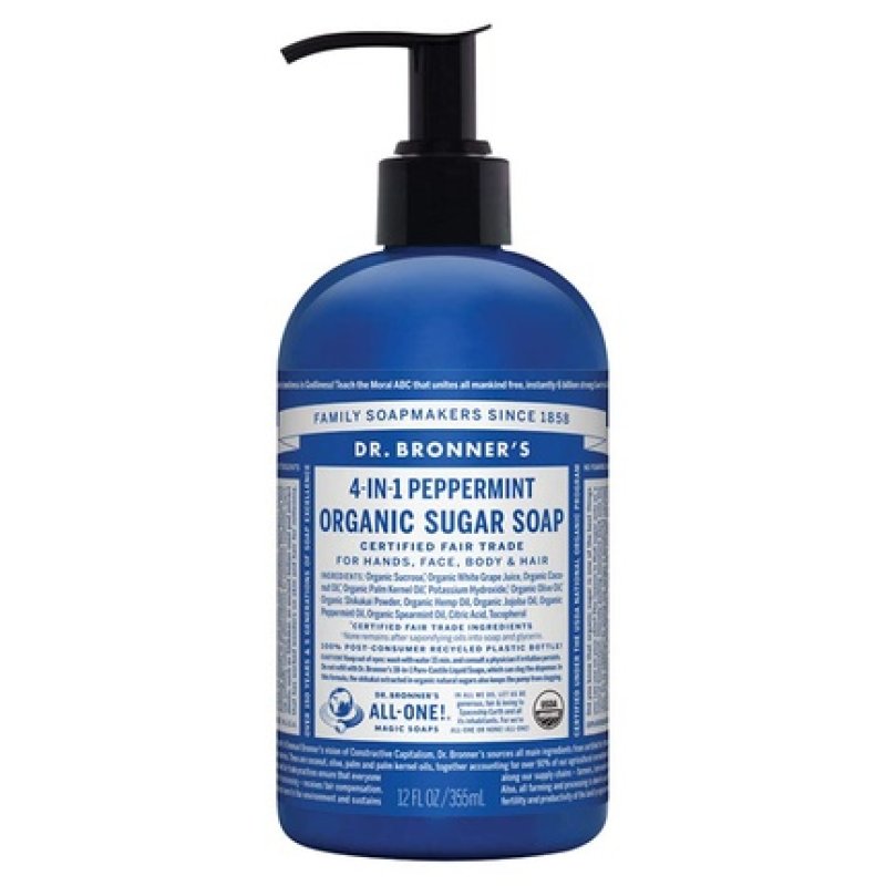 Dr. Bronner's Organic Shikakai Hand Soap Spearmint Peppermint 12 fl oz