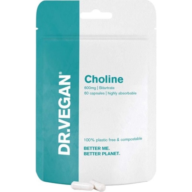 DR.VEGAN Choline 600mg Vegan-Friendly Capsules - 60 Count