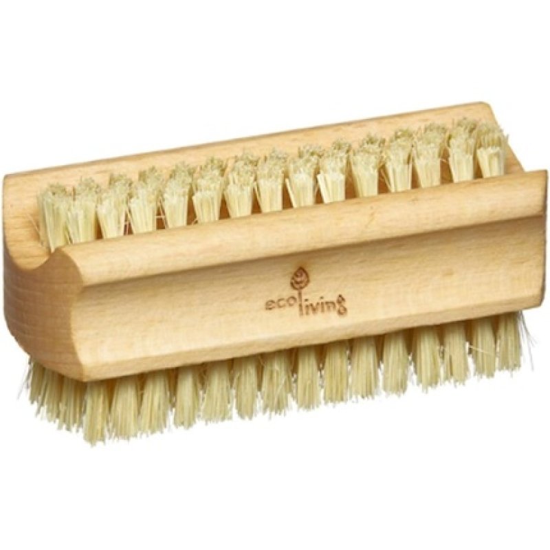 ecoLiving Wooden Nail Brush 100% Plastic-free Biodegradable Vegan Nail Scrub Brush 9.5 x 3.8cm