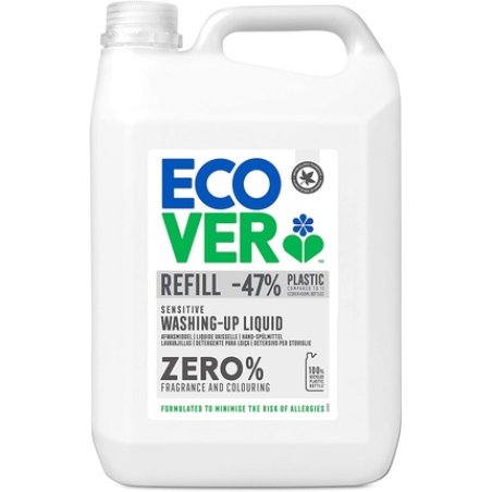 Ecover Zero Hand Dishwashing Liquid 5 L, Sustainable Dishwashing Liquid With Sugar Surfactants