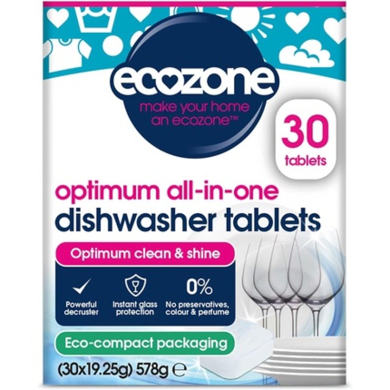 Ecozone Optimum All In One Dishwasher Tablets Powerful Degreaser & Dish Washer Tabs