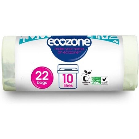 Ecozone Caddy Liners, Home Compost Suitable, Extra Thick And Durable, 22 Bags