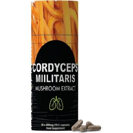 Feel Supreme Pure Cordyceps Militaris 10x Concentrated High Potency Extract Powder 500mg - 60 Capsules