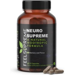 Neuro Supreme Nootropic Formula Brain Supplement 60 Capsules - 100% Natural with 24 Premium Ingredients