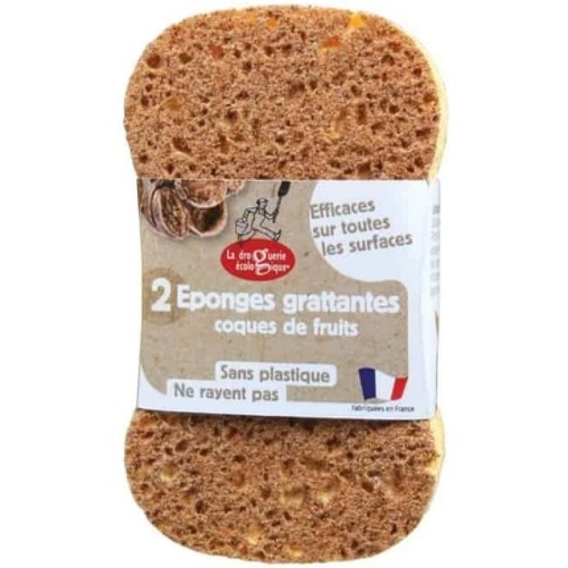 La Droguerie Écologique Set Of 2 Scraping Sponges Fruit Shells X2